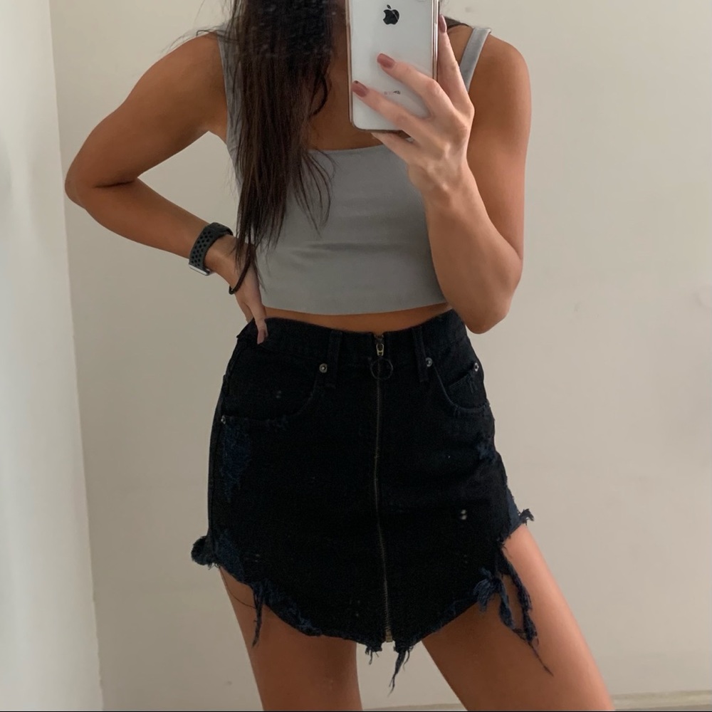 Black Carmar Denim Skirt